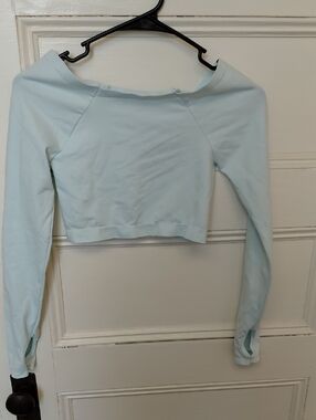 FP Movement -Cropped Long-Sleeve Top in Pale Blue